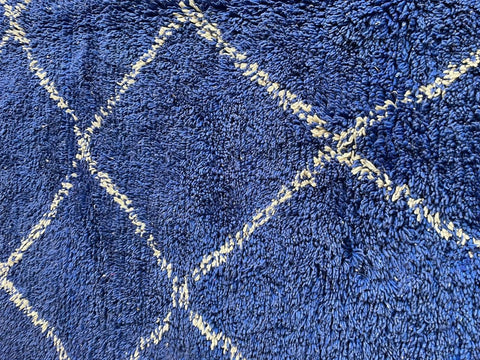 Moroccan Rug – Beni Ourain Rugs - Hand-Woven  rug - Bleu rug  – 7x10.1 Feet Carpet - living room rug - Moroccan carpet
