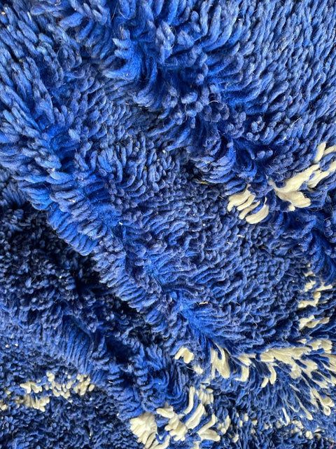 Moroccan Rug – Beni Ourain Rugs - Hand-Woven  rug - Bleu rug  – 7x10.1 Feet Carpet - living room rug - Moroccan carpet