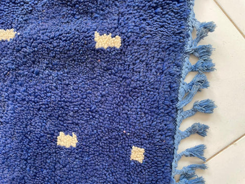 Moroccan Rug – Beni Ourain Rugs - Hand-Woven  rug - Bleu rug  – 6.5x9.5 Feet Carpet - living room rug - Moroccan carpet
