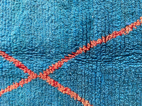 Moroccan Rug – Beni Ourain Rugs - Handmade rug - turquoise rug  – 6.9x9 Feet Carpet - living room rug - Bohemian Rug