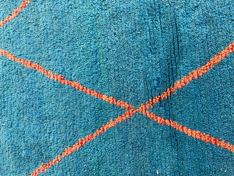 Moroccan Rug – Beni Ourain Rugs - Handmade rug - turquoise rug  – 6.9x9 Feet Carpet - living room rug - Bohemian Rug