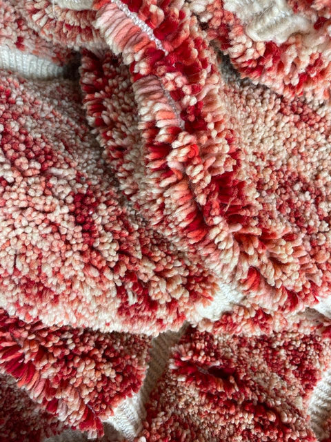 Moroccan Rug – Beni Ourain Rugs - Handmade rug - Red rug – 6.8x10 Feet Carpet - living room rug - oriental Rug