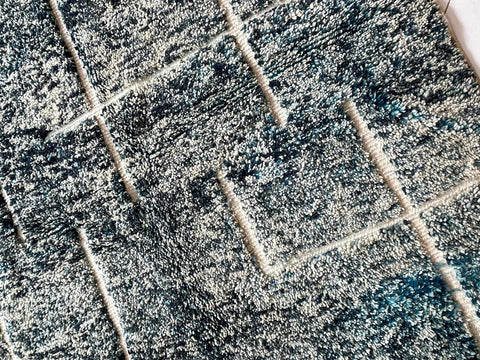 Moroccan Rug – Beni Ourain Rugs - Handmade rug - turquoise rug  – 6.1x10.6 Feet Carpet - living room rug - Bohemian Rug