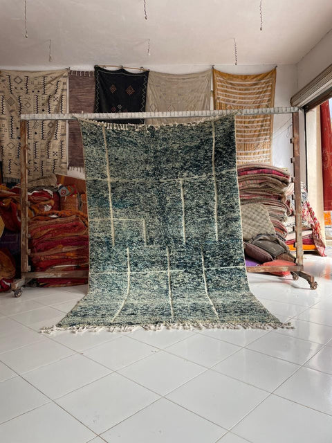 Moroccan Rug – Beni Ourain Rugs - Handmade rug - turquoise rug  – 6.1x10.6 Feet Carpet - living room rug - Bohemian Rug