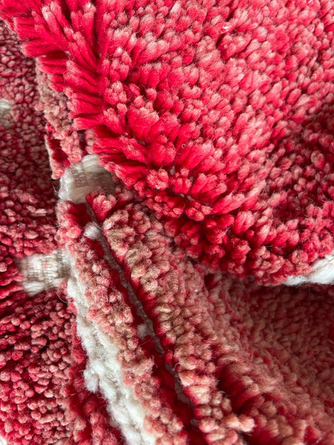 Moroccan Rug – Beni Ourain Rugs - Handmade rug - Red rug – 6.3x9.6 Feet Carpet - living room rug - oriental Rug