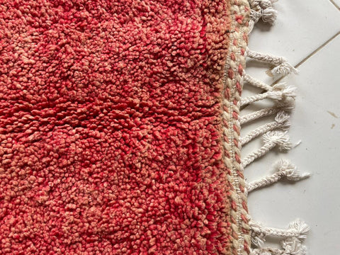 Moroccan Rug – Beni Ourain Rugs - Handmade rug - Red rug – 6.3x9.6 Feet Carpet - living room rug - oriental Rug