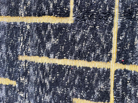 Moroccan Rug – Beni Ourain Rugs - Handmade rug - Black rug – 6.6x9.7 Feet Carpet - living room rug - oriental Rug