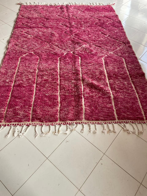 Salon ROSE BENIOURAIN - Incroyable tapis rose marocain - Tapis berbère fait main - Tapis marocains antiques Beniourain - VIEUX tapis Boho
