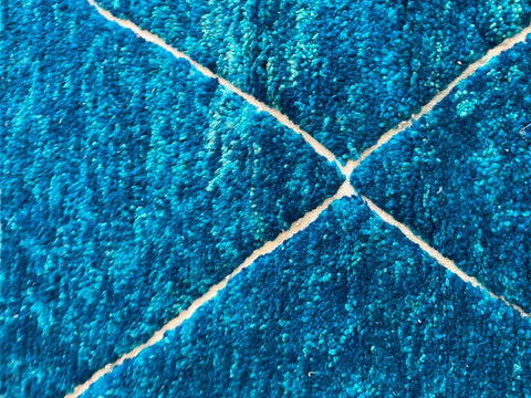 Moroccan Rug – Beni Ourain Rugs - Handmade rug - turquoise rug – 6.6x9.5 Feet Carpet - living room rug - Bohemian Rug