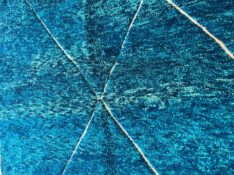 Moroccan Rug – Beni Ourain Rugs - Handmade rug - turquoise rug – 6.6x9.5 Feet Carpet - living room rug - Bohemian Rug