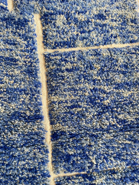 Moroccan Rug – Beni Ourain Rugs - Hand-Woven  rug - Bleu rug  – 6.4x9.5 Feet Carpet - living room rug - Moroccan carpet
