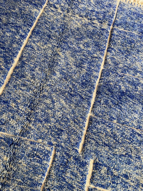 Moroccan Rug – Beni Ourain Rugs - Hand-Woven  rug - Bleu rug  – 6.4x9.5 Feet Carpet - living room rug - Moroccan carpet