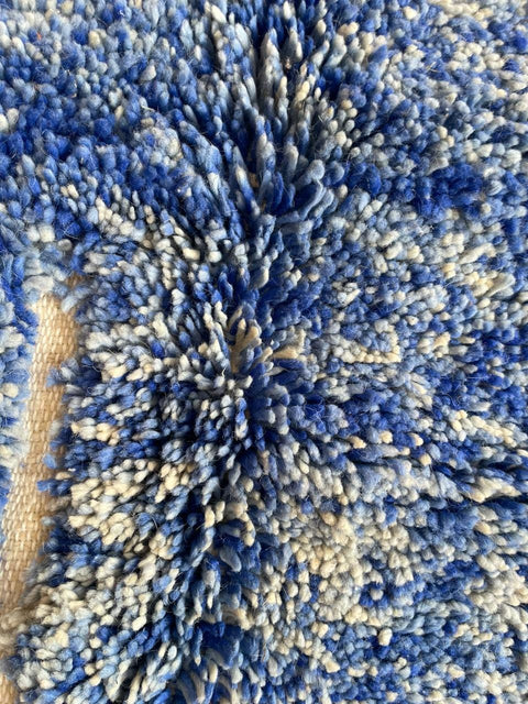Moroccan Rug – Beni Ourain Rugs - Hand-Woven  rug - Bleu rug  – 6.4x9.5 Feet Carpet - living room rug - Moroccan carpet