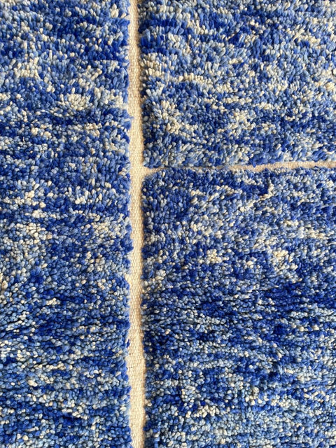 Moroccan Rug – Beni Ourain Rugs - Hand-Woven  rug - Bleu rug  – 6.4x9.5 Feet Carpet - living room rug - Moroccan carpet
