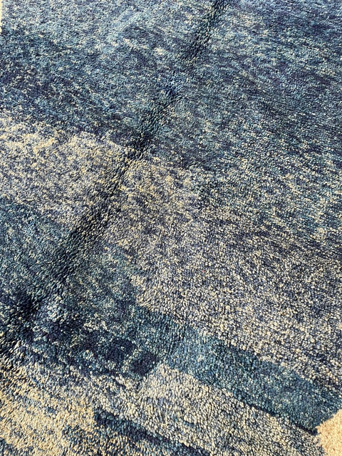Moroccan Rug – Beni Ourain Rugs - Handmade rug - Bleu rug  – 6.5x9.6 Feet Carpet - living room rug - Moroccan carpet