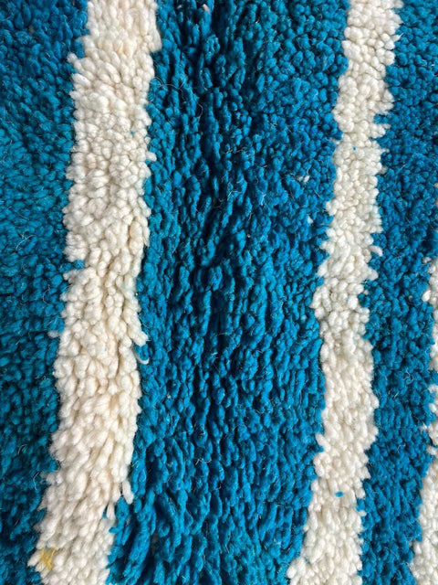 Moroccan Rug – Beni Ourain Rugs - Handmade rug - Bleu rug  – 6.8x9.7 Feet Carpet - living room rug - Moroccan carpet