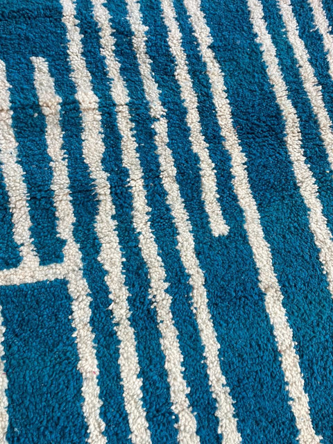 Moroccan Rug – Beni Ourain Rugs - Handmade rug - Bleu rug  – 6.8x9.7 Feet Carpet - living room rug - Moroccan carpet