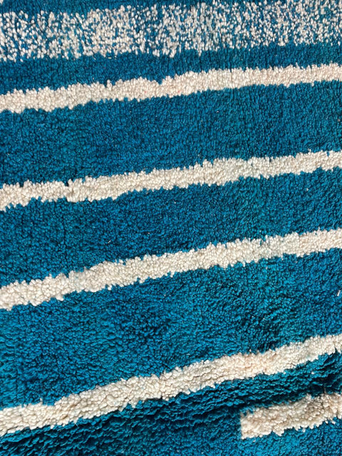 Moroccan Rug – Beni Ourain Rugs - Handmade rug - Bleu rug  – 6.8x9.7 Feet Carpet - living room rug - Moroccan carpet