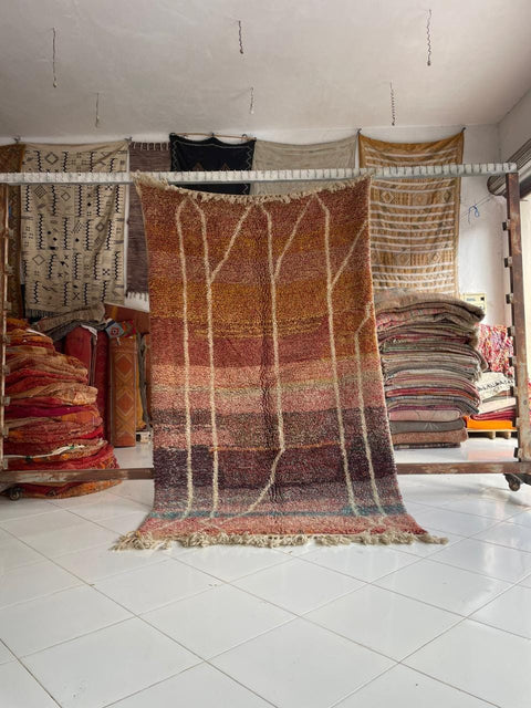 Moroccan Rug – Beni Ourain Rugs - Handmade rug - Brown rug  – 4.9x8.5 Feet Carpet - living room rug - Moroccan carpet