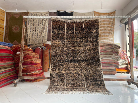 Moroccan Rug – Beni Ourain Rugs - Handmade rug - Brown rug  – 5.1x8.3 Feet Carpet - living room rug - Moroccan carpet - Bohemian Rug