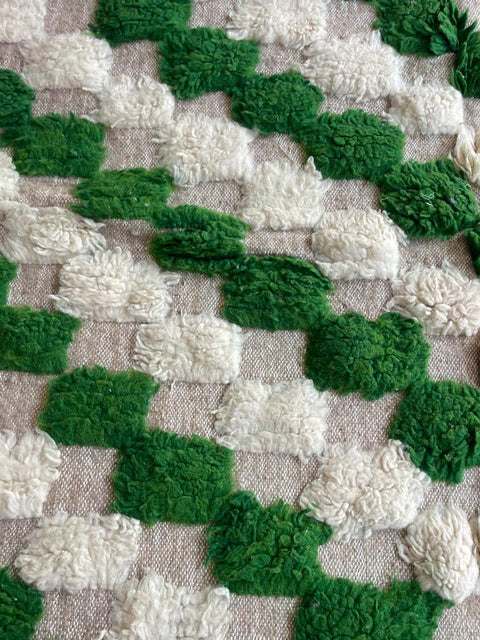 Moroccan Rug – Beni Ourain Rugs - Wool rug - Green rug  – 4.9x7.3 Feet Carpet - living room rug - Moroccan carpet - Bohemian Rug