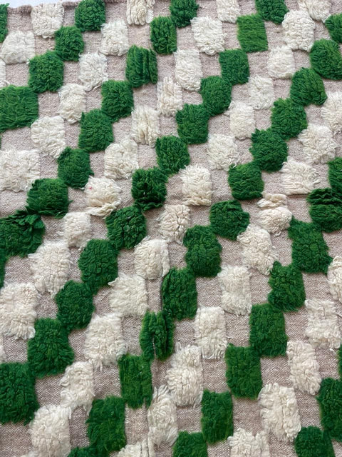 Moroccan Rug – Beni Ourain Rugs - Wool rug - Green rug  – 4.9x7.3 Feet Carpet - living room rug - Moroccan carpet - Bohemian Rug