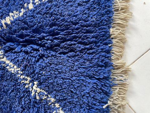 Moroccan Rug – Beni Ourain Rugs - Hand-Woven  rug - Bleu rug  – 7x10.1 Feet Carpet - living room rug - Moroccan carpet