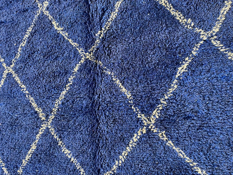 Moroccan Rug – Beni Ourain Rugs - Hand-Woven  rug - Bleu rug  – 7x10.1 Feet Carpet - living room rug - Moroccan carpet