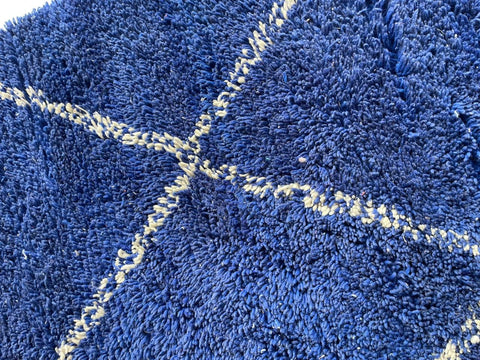 Moroccan Rug – Beni Ourain Rugs - Hand-Woven  rug - Bleu rug  – 7x10.1 Feet Carpet - living room rug - Moroccan carpet