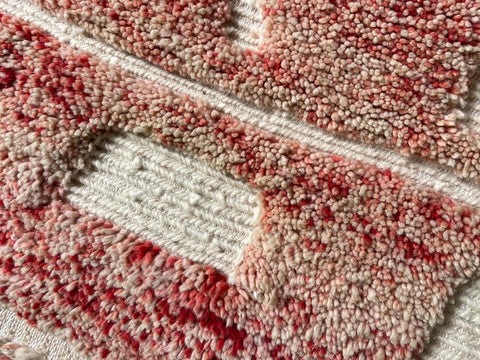 Moroccan Rug – Beni Ourain Rugs - Handmade rug - Red rug – 6.8x10 Feet Carpet - living room rug - oriental Rug