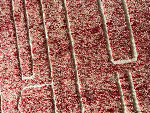Moroccan Rug – Beni Ourain Rugs - Handmade rug - Red rug – 6.8x10 Feet Carpet - living room rug - oriental Rug