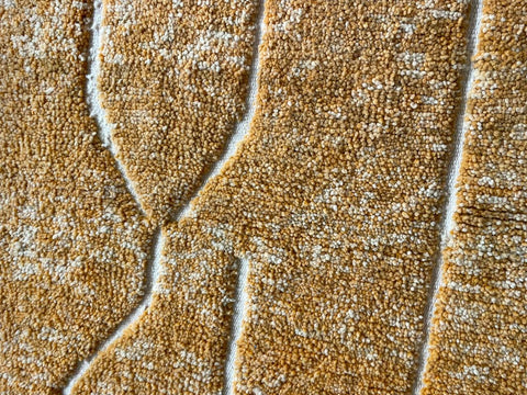 Moroccan Rug – Beni Ourain Rugs - Handmade rug - Yellow rug – 6.6x9.5 Feet Carpet - living room rug - oriental Rug