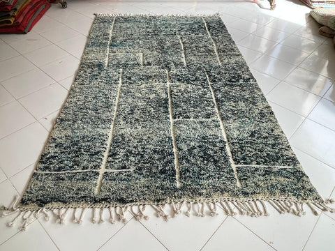 Moroccan Rug – Beni Ourain Rugs - Handmade rug - turquoise rug  – 6.1x10.6 Feet Carpet - living room rug - Bohemian Rug