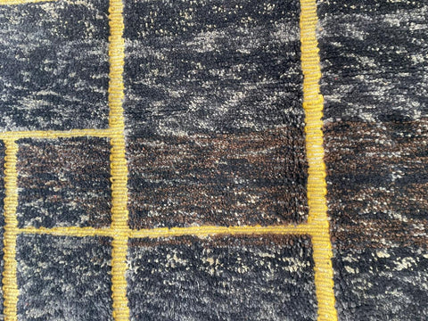 Moroccan Rug – Beni Ourain Rugs - Handmade rug - Black rug – 6.6x9.7 Feet Carpet - living room rug - oriental Rug