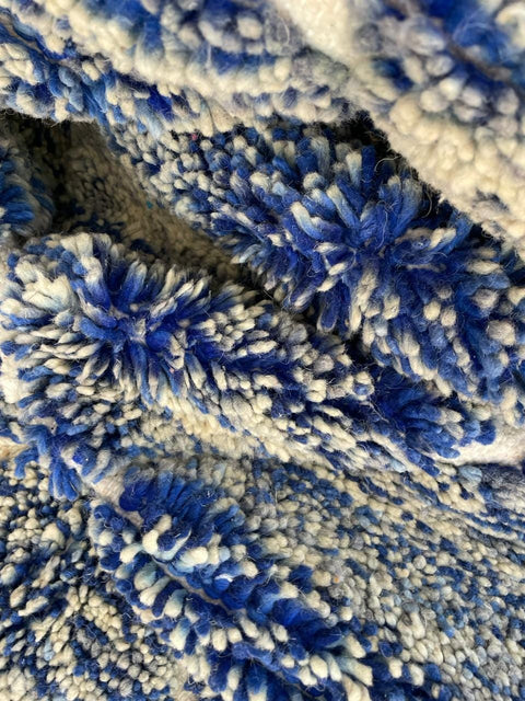 Moroccan Rug – Beni Ourain Rugs - Handmade rug - Bleu and Black rug – 6.9x9.7 Feet Rug - living room rug - oriental Rug - Moroccan carpet