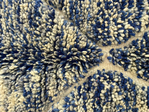 Moroccan Rug – Beni Ourain Rugs - Handmade rug - Bleu and Black rug – 6.9x9.7 Feet Rug - living room rug - oriental Rug - Moroccan carpet
