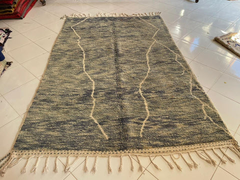 Moroccan Rug – Beni Ourain Rugs - Handmade rug - Gray rug – 6.1x9.4 Feet Rug - living room rug - oriental Rug - Moroccan carpet