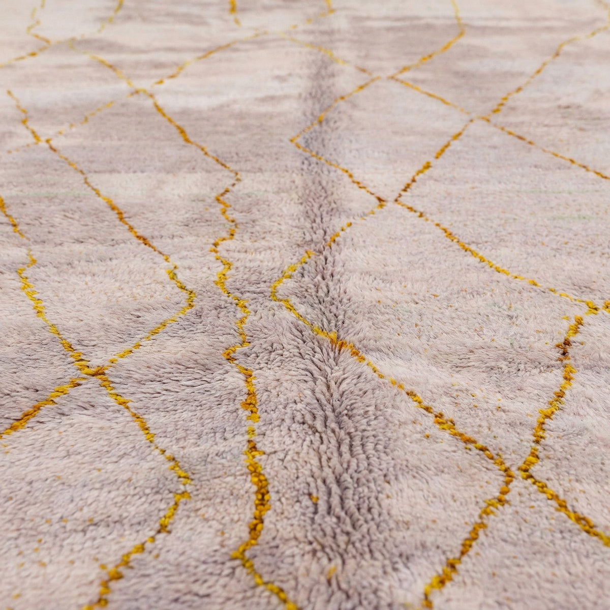 Lavender Irregular Golden Lattice Custom Moroccan Rug - Africancreates