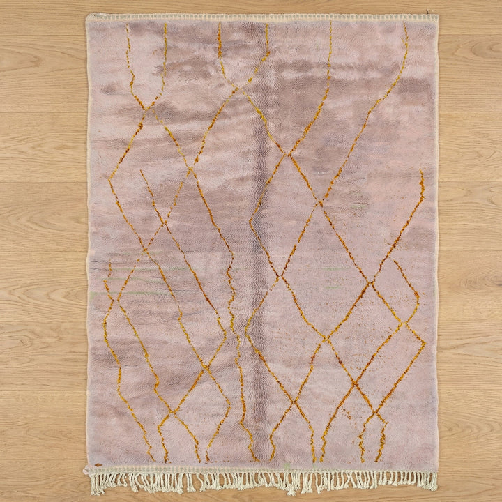 Lavender Irregular Golden Lattice Custom Moroccan Rug - Africancreates