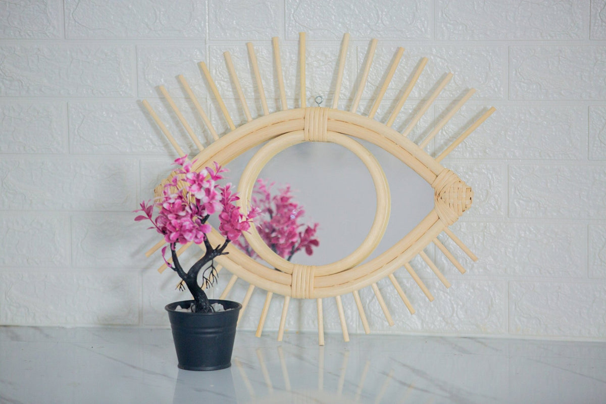 Miroir en oeil de rotin - Africancreates