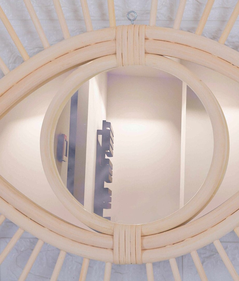 Miroir en oeil de rotin - Africancreates