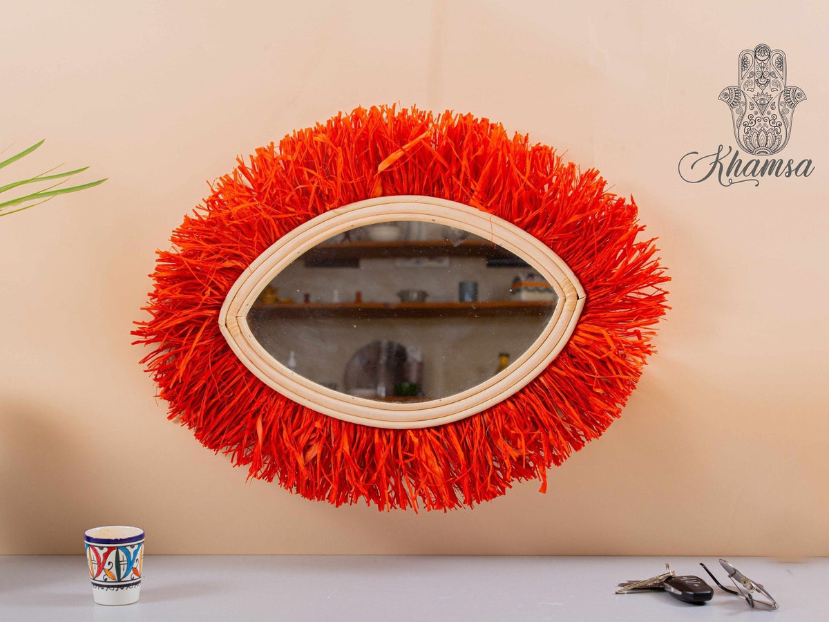 Miroir Raphia Yeux rouges - Africancreates