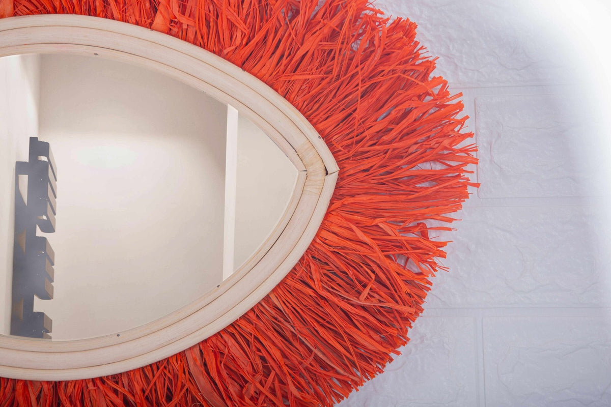 Miroir Raphia Yeux rouges - Africancreates