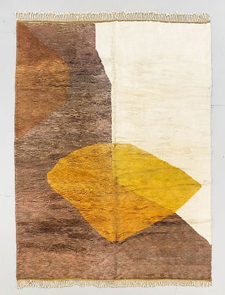 Modern Brown Gold contemporary design Beni Ourain rug Berber area Moroccan Mrirt 8x10 rugs | wool handmade Moroccan 9x12 rugs - Africancreates