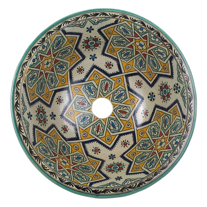 Moroccan artisanal Ceramic sink,handmade bathroom vessel sink,washbasin for bathroom & kitchen,farmhouse sink,Moroccan sink bowl, handcrafted bathroom sink,Moroccan sink design - Africancreates