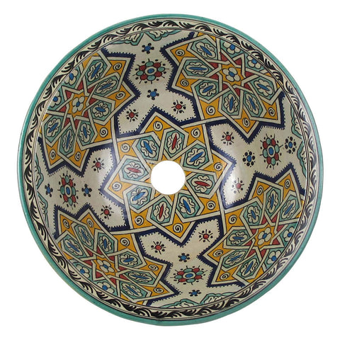 Moroccan artisanal Ceramic sink,handmade bathroom vessel sink,washbasin for bathroom & kitchen,farmhouse sink,Moroccan sink bowl, handcrafted bathroom sink,Moroccan sink design - Africancreates