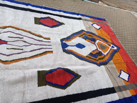 Moroccan Beniourain Rug 13 ft X 19.6 ft - Beni Rug White carpet - Living Room Rug - Bohemian Berber Rug - Handmade Wool Rug - Africancreates