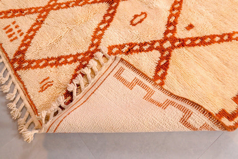 Moroccan Beniourain Rug 6.5 ft X 9.5 ft - Beni Rug White and Brown carpet - Living Room Rug - Bohemian Berber Rug - Handmade Wool Rug - Africancreates