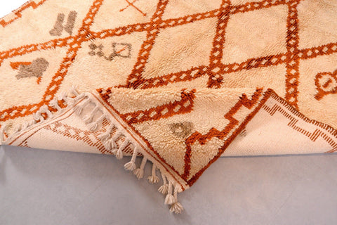 Moroccan Beniourain Rug 6.5 ft X 9.5 ft - Beni Rug White and Brown carpet - Living Room Rug - Bohemian Berber Rug - Handmade Wool Rug - Africancreates
