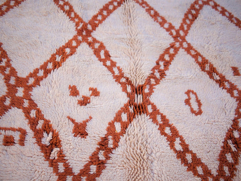 Moroccan Beniourain Rug 6.5 ft X 9.5 ft - Beni Rug White and Brown carpet - Living Room Rug - Bohemian Berber Rug - Handmade Wool Rug - Africancreates